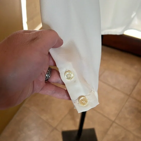 Sarah Taylor Retro Vintage Cream Top Shoulder Pads Size 14 - Picture 2 of 5